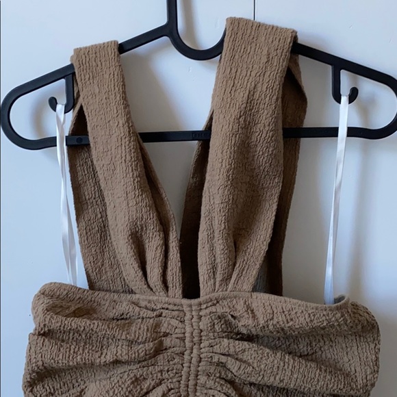 REVOLVE chocolate tie top - Picture 3 of 4